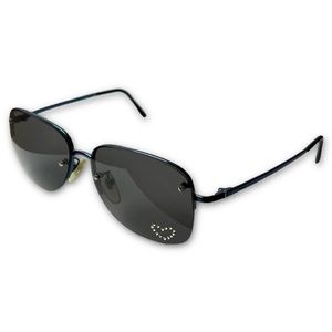 Chloé S/S 1999 Rhinestone Heart Aviator Sunglasses